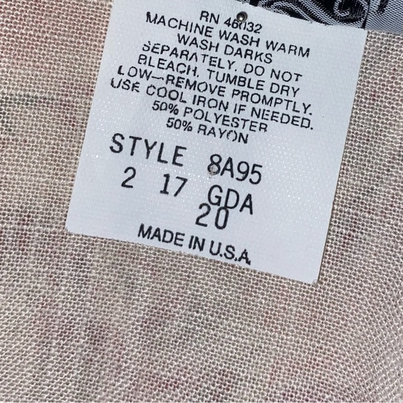 Nikki Vintage 80s Blazer Floral Pattern Neutral Rose Size 20 - Picture 6 of 8